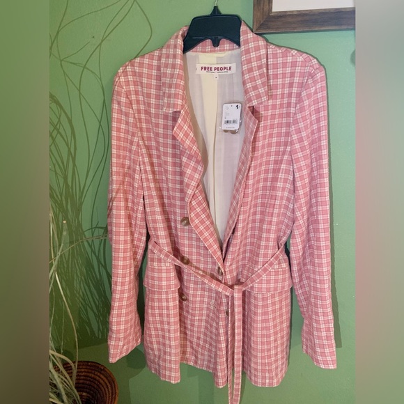 Free People Olivia Gingham Double Breasted Blazer - Picture 4 of 7